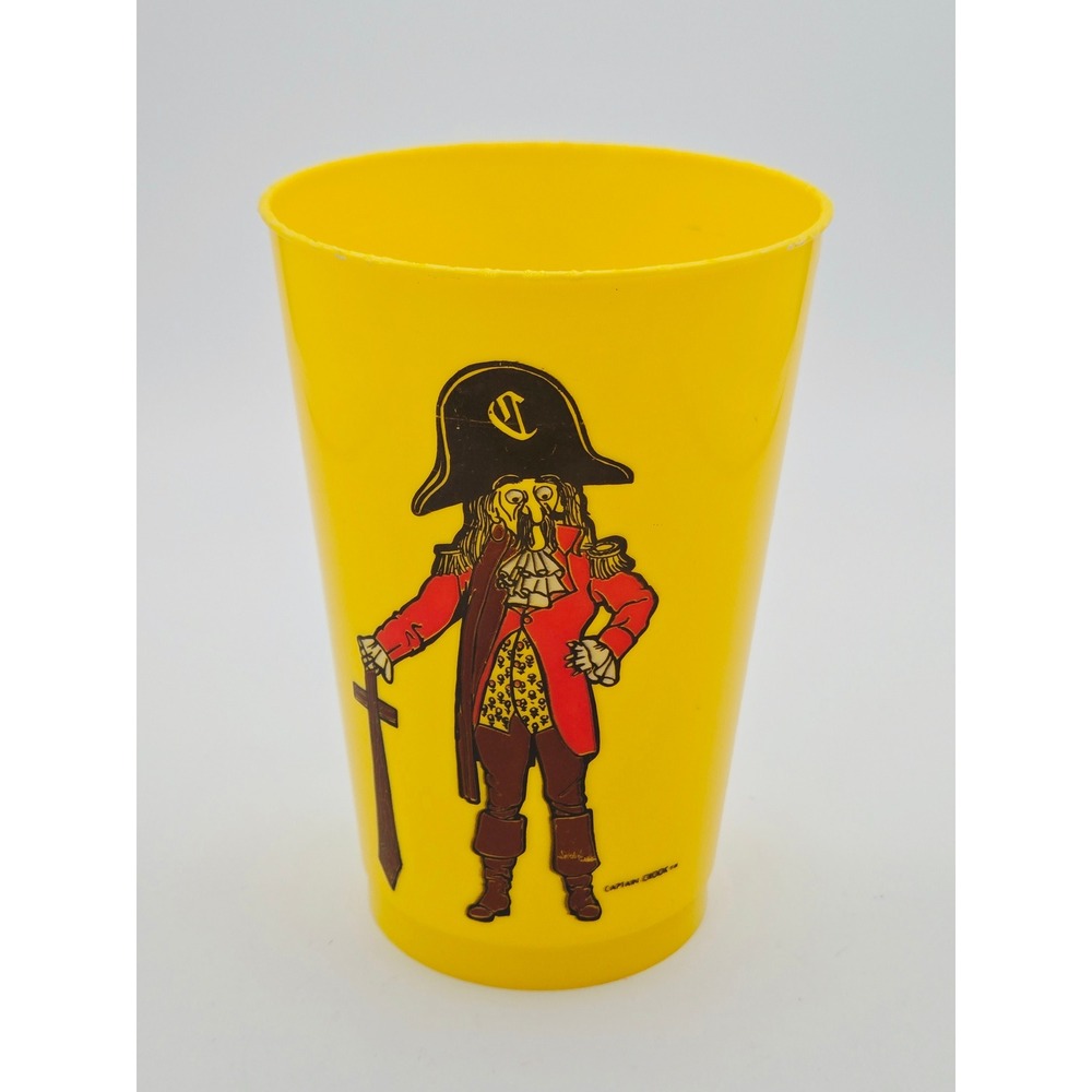 Vintage McDonalds Captain Crook Plastic Cup Yellow McDonaldland Character 1970s